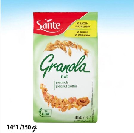 سانتي جرانولا بالفول السوداني و زبدة الفول السوداني بدون (جلوكوز,قمح,زيت النخيل)